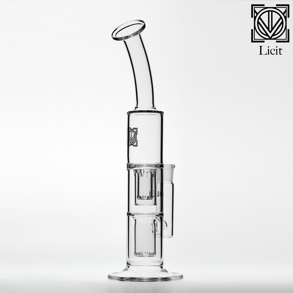 Licit Glass (Glassblowing studio from Suffolk Virginia)  Display View for Double 60 Shower Waterpipe 